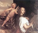 Portrait of a Girl as Erminia Accompanied by Cupid by Sir Antony van Dyck